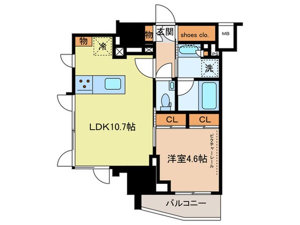 ザ・パークハビオ荏原中延駅前の物件間取画像